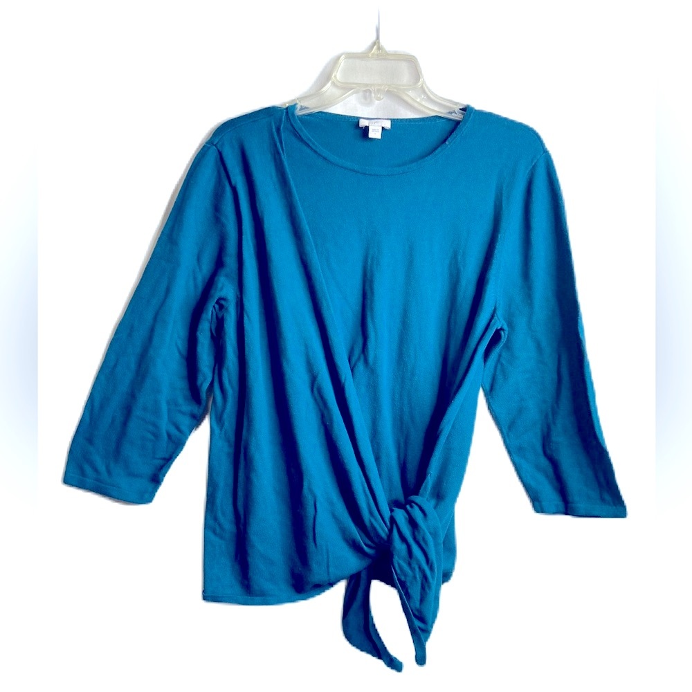 J.JILL TEAL BLUE KNIT SWEATER